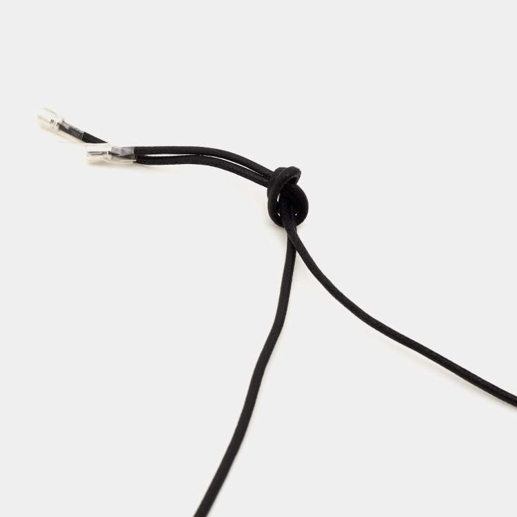 Pre Owned Bvlgari Fortuna Grande Sterling Silver Pendant Black Cord Necklace