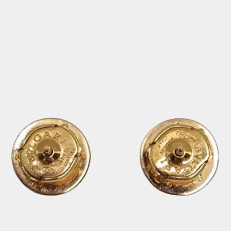 Pre Owned Bvlgari 18K Yellow Gold and Mother of Pearl Stud Earrings