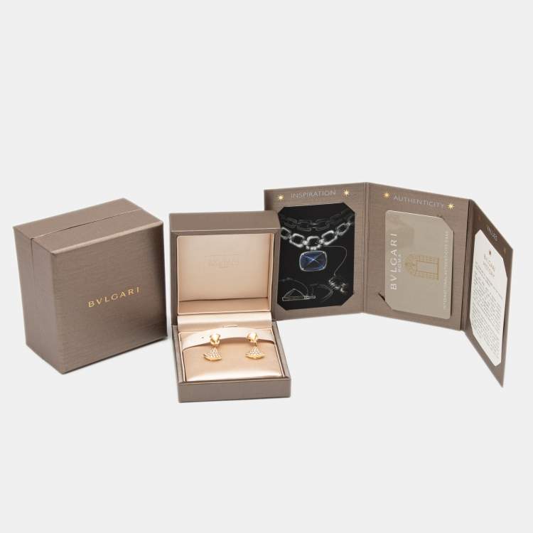 Pre Owned Bvlgari Divas' Dream Diamond 18k Yellow Gold Earrings