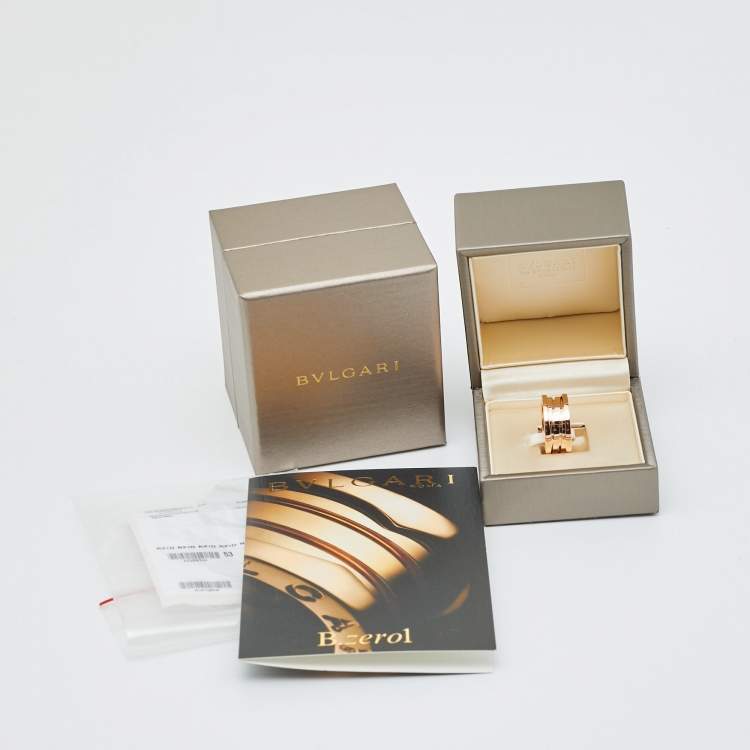 Pre Owned Bvlgari B.Zero1 18k Rose Gold 3 Band Ring Size 53