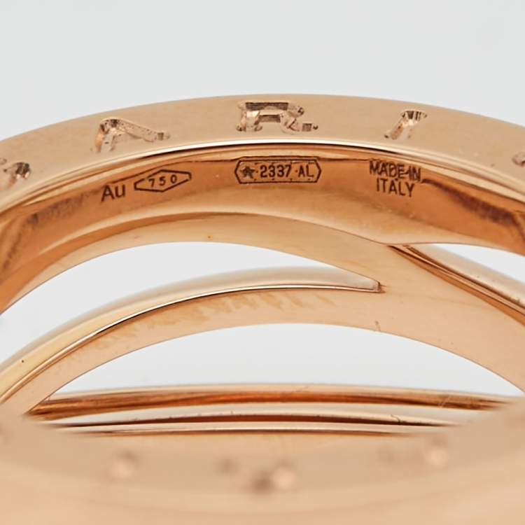 Pre Owned Bvlgari B.Zero1 18k Rose Gold Band Ring Size 50