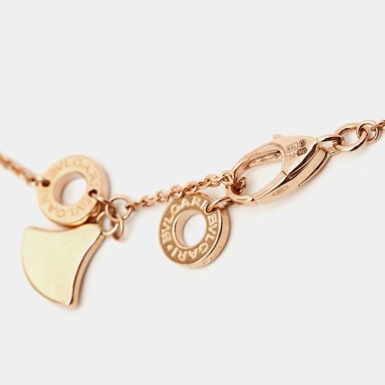 Pre Owned Bvlgari Divas' Dream Mother of Pearl Diamonds 18k Rose Gold Necklace