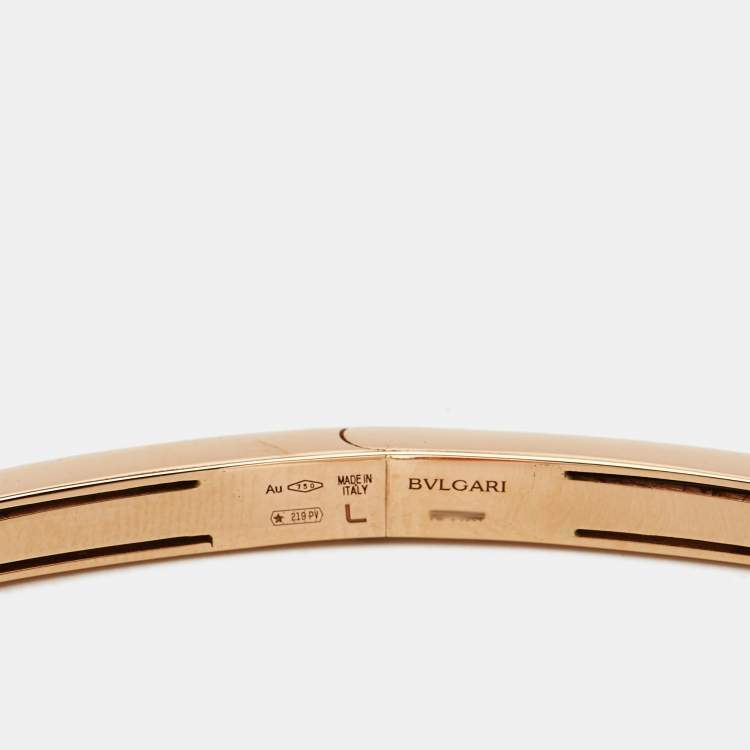 Pre Owned Bvlgari Divas' Dream Carnelian Mother of Pearl 18K Rose Gold Open Cuff Bracelet L