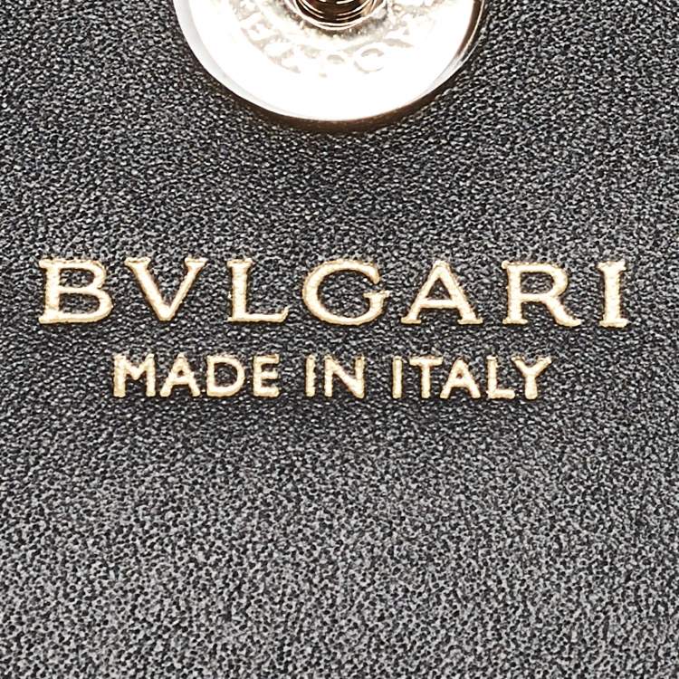Pre Owned Bvlgari Off White/Black Python Serpenti Forever Trifold Wallet