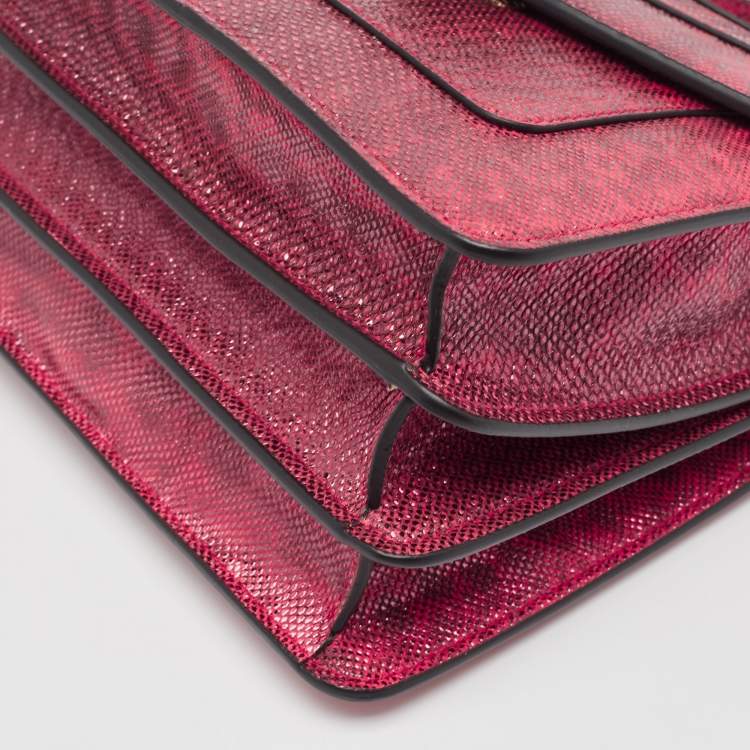 Pre Owned Bvlgari Red Karung Serpenti Forever Flap Top Handle Bag