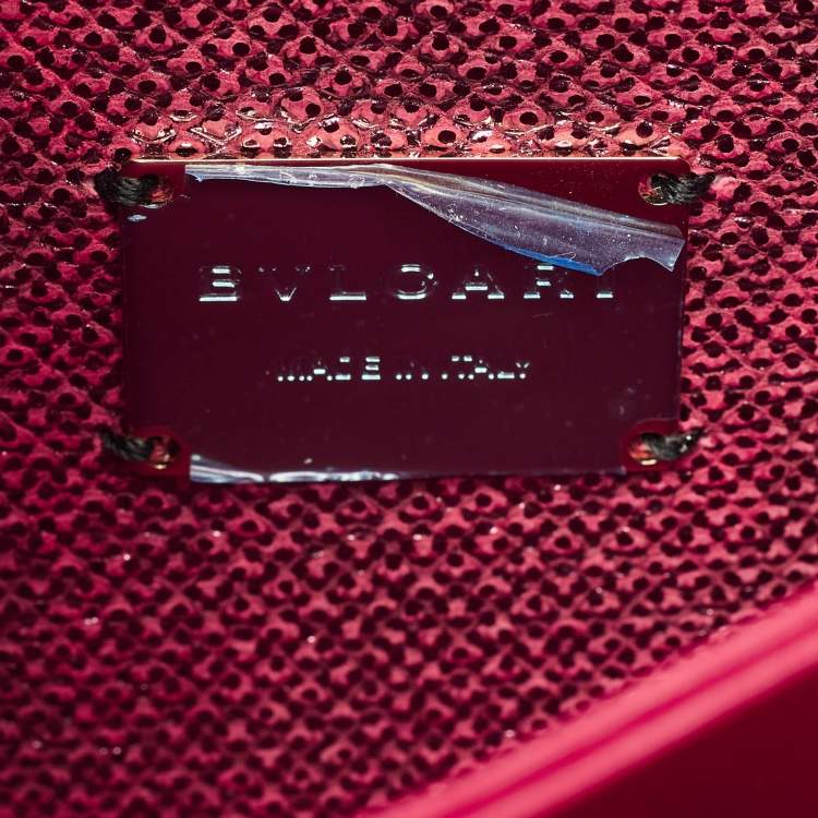 Pre Owned Bvlgari Red Karung Serpenti Forever Flap Top Handle Bag