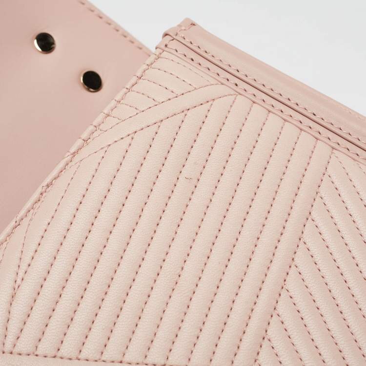 Pre Owned Bvlgari Light Pink Leather Serpenti Diamond Blast Shoulder Bag