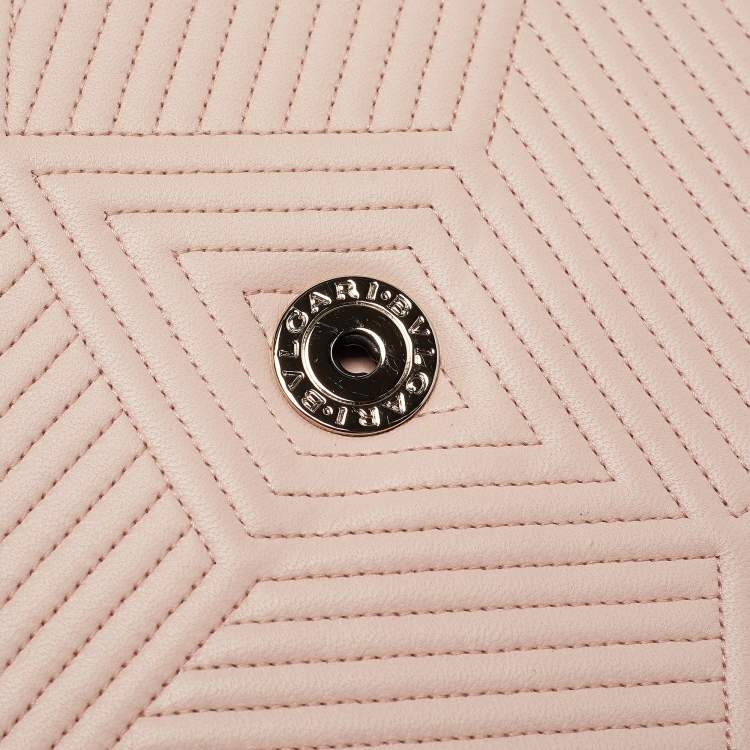 Pre Owned Bvlgari Light Pink Leather Serpenti Diamond Blast Shoulder Bag
