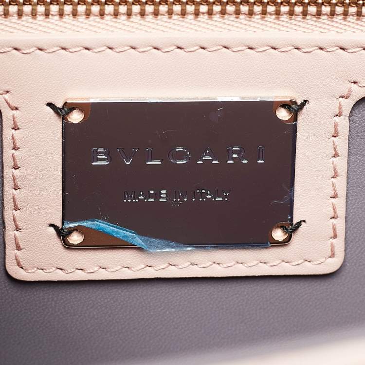 Pre Owned Bvlgari Light Pink Leather Serpenti Diamond Blast Shoulder Bag