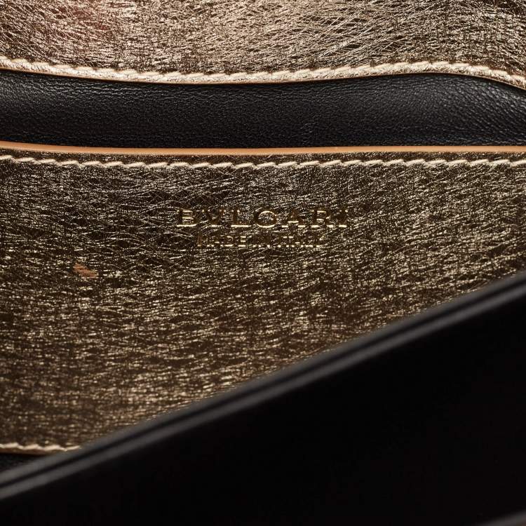 Pre Owned Bvlgari Gold Leather Cocktail Clutch