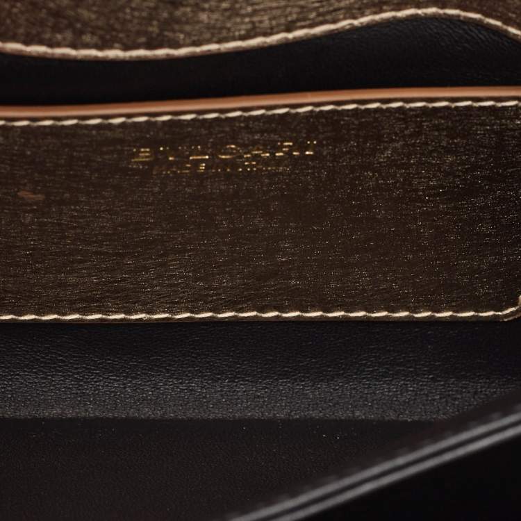 Pre Owned Bvlgari Gold Leather Cocktail Clutch