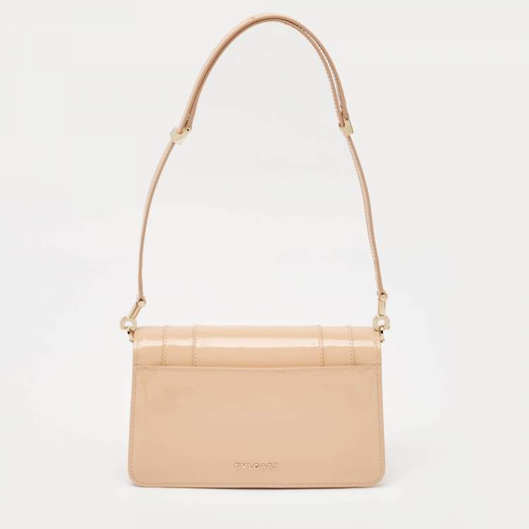 Pre Owned Bvlgari Beige Leather Serpenti Forever East West Shoulder Bag