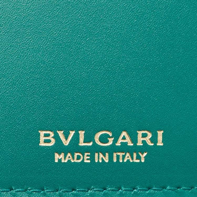 Pre Owned Bvlgari Black Leather Serpenti Forever Bifold Card Case