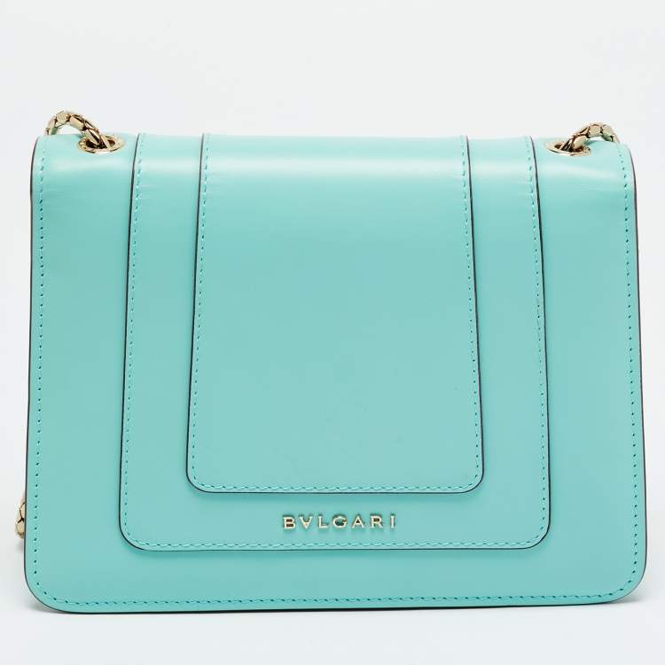 مملوكة مسبقًا Bvlgari Serpenti Forever Small Seafoam Green Leather Shoulder Bag