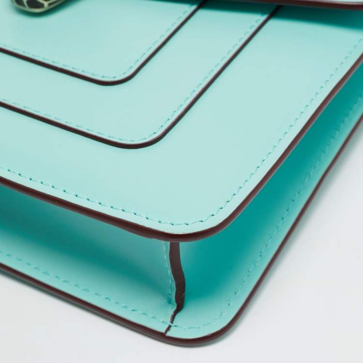 مملوكة مسبقًا Bvlgari Serpenti Forever Small Seafoam Green Leather Shoulder Bag