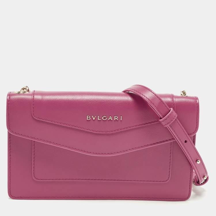 Pre Owned Bvlgari Serpenti Pink Leather Crossbody Bag