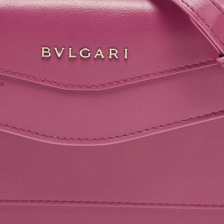 Pre Owned Bvlgari Serpenti Pink Leather Crossbody Bag