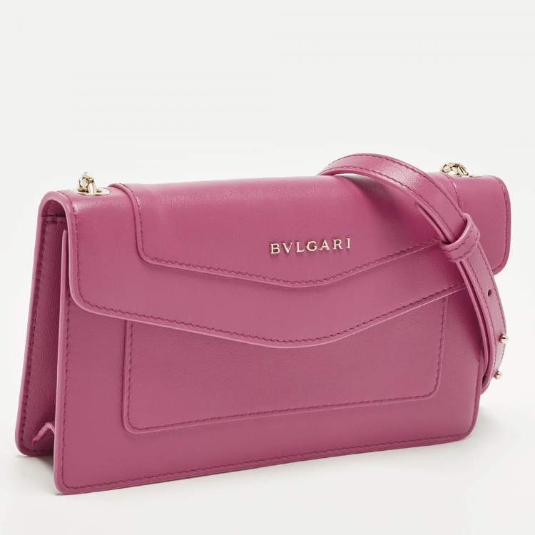 Pre Owned Bvlgari Serpenti Pink Leather Crossbody Bag