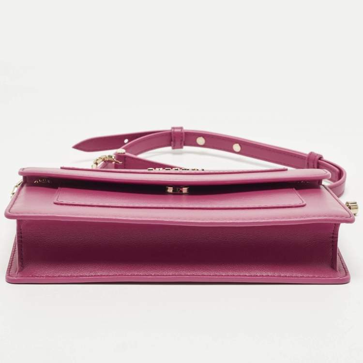 Pre Owned Bvlgari Serpenti Pink Leather Crossbody Bag