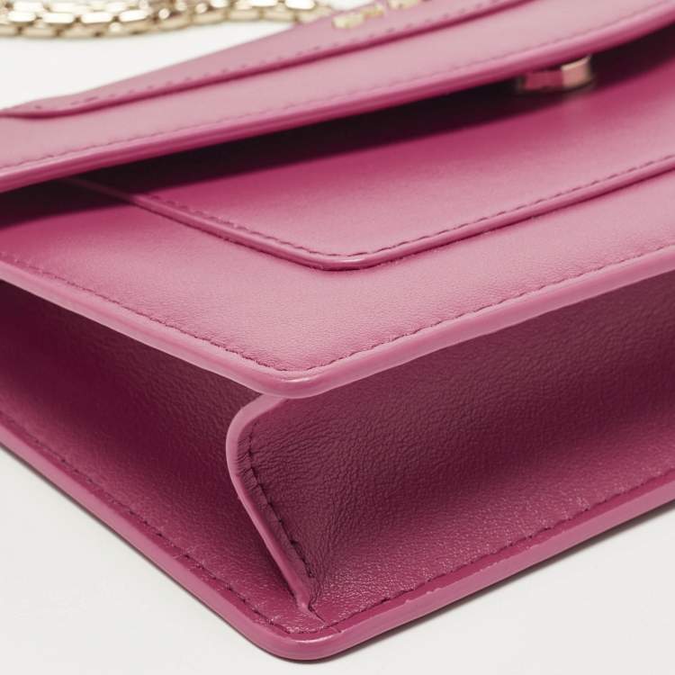 Pre Owned Bvlgari Serpenti Pink Leather Crossbody Bag