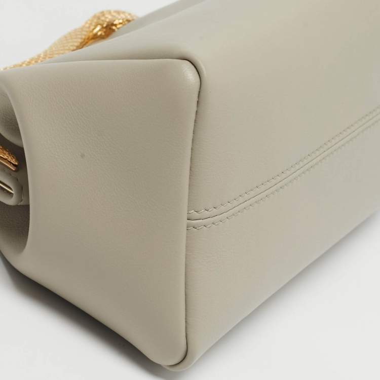 Pre Owned Bvlgari Serpenti Small Beige Leather Pouch