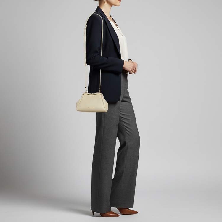 Pre Owned Bvlgari Serpenti Small Beige Leather Pouch