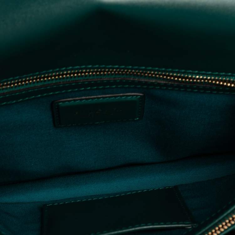 Pre Owned Bvlgari Green Leather Medium Serpenti Forever Flap Shoulder Bag