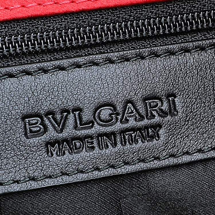 Pre Owned Bvlgari Red Satin Monete Clutch