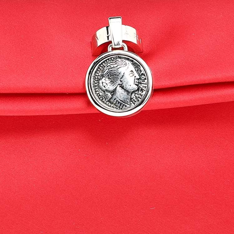 Pre Owned Bvlgari Red Satin Monete Clutch