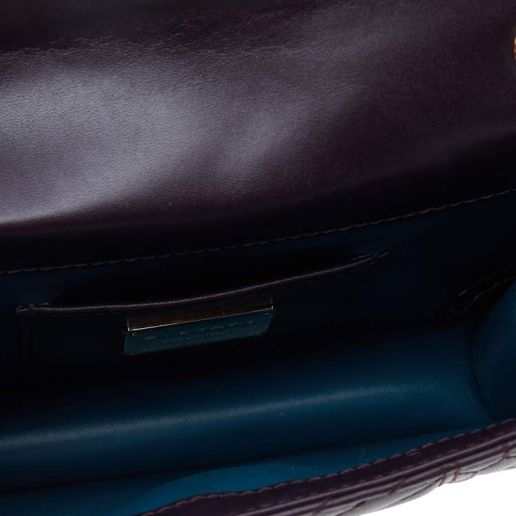 Pre Owned Bvlgari Dark Purple Quilted Scaglie Leather Small Serpenti Forever Shoulder Bag