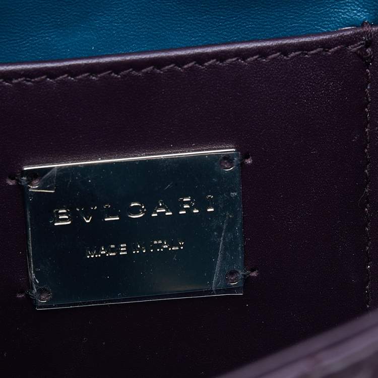 Pre Owned Bvlgari Dark Purple Quilted Scaglie Leather Small Serpenti Forever Shoulder Bag