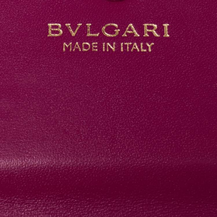 Pre Owned Bvlgari Pink Leather Serpenti Forever Wallet