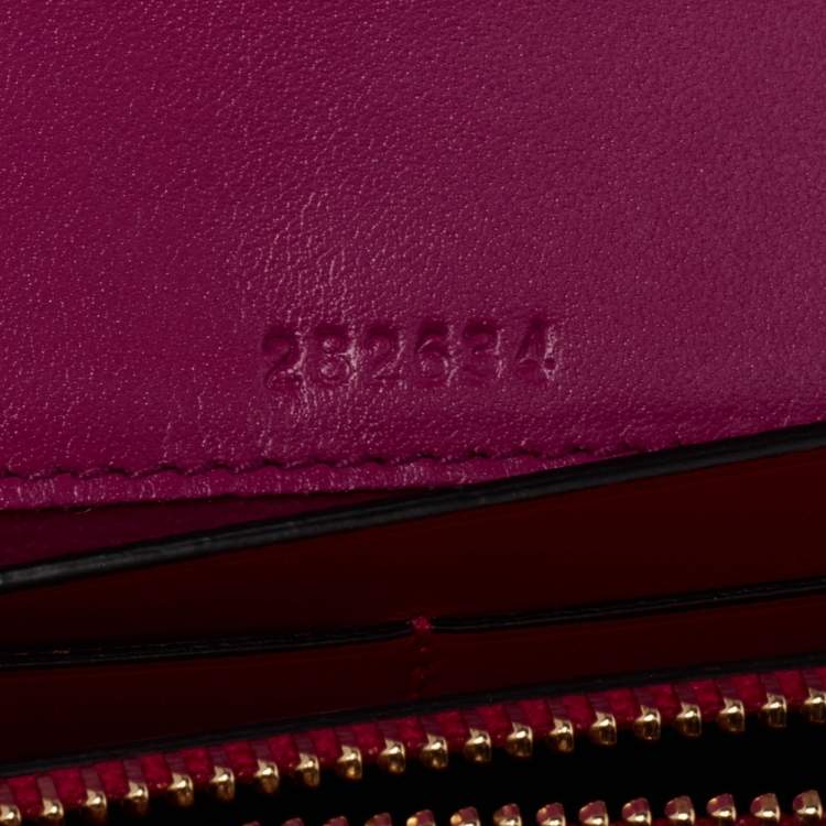 Pre Owned Bvlgari Pink Leather Serpenti Forever Wallet