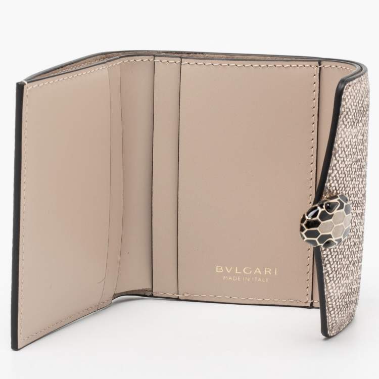 Pre Owned Bvlgari Metallic Gold Karung Leather Serpenti Forever Wallet