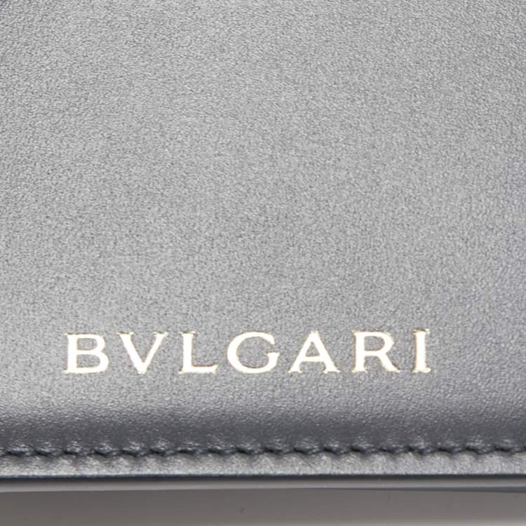 مملوكة مسبقًا Bvlgari Grey Karung and Patent Leather Serpenti Forever Trio Wallet