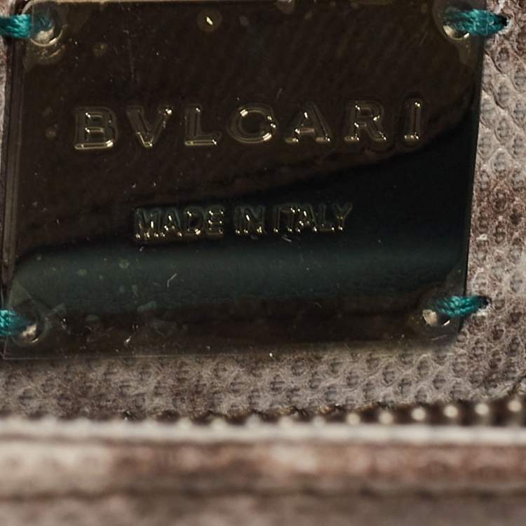 Pre Owned Bvlgari Brown/Grey Karung Leather Medium Serpenti Forever Shoulder Bag
