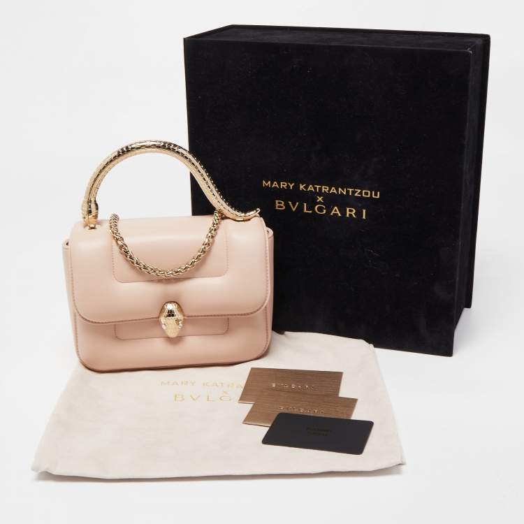 Pre Owned Bvlgari x Mary Katrantzou Light Pink Leather Serpenti Metamorphosis Bag
