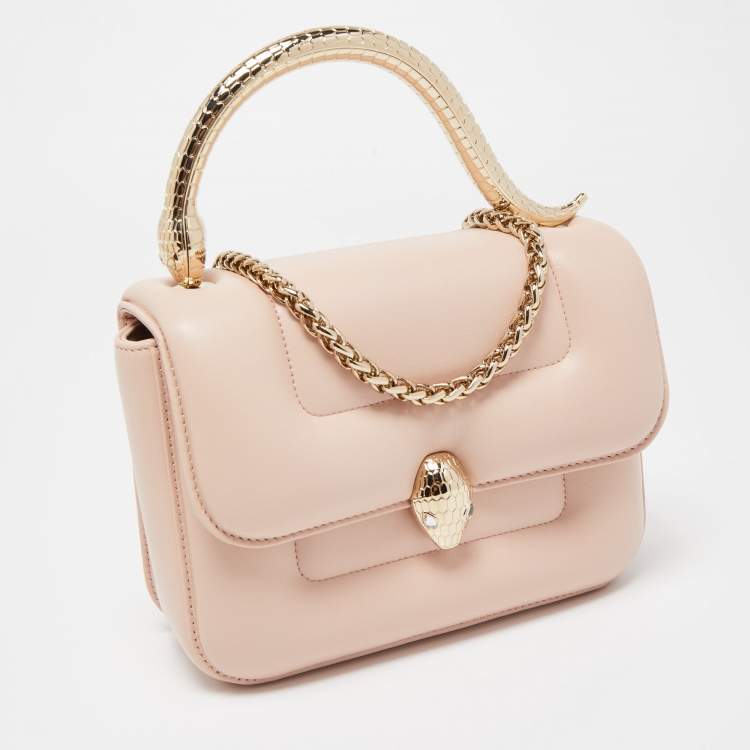 Pre Owned Bvlgari x Mary Katrantzou Light Pink Leather Serpenti Metamorphosis Bag