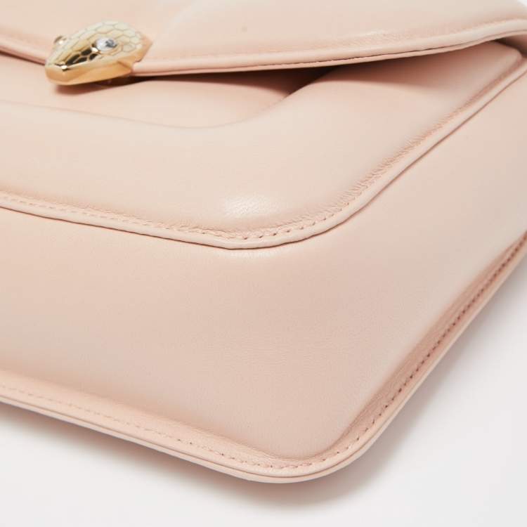 Pre Owned Bvlgari x Mary Katrantzou Light Pink Leather Serpenti Metamorphosis Bag