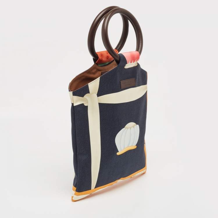 Pre Owned Bvlgari Multicolor Printed Fabric Round Handle Tote
