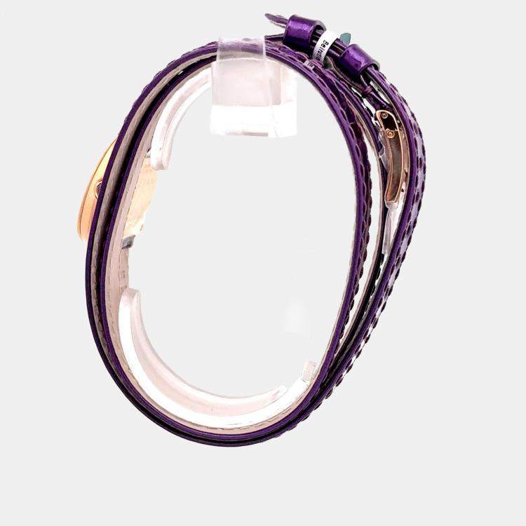 Pre Owned Bvlgari Serpenti 102969 Quartz Black Rose Gold Women’s Wristwatch 35 mm