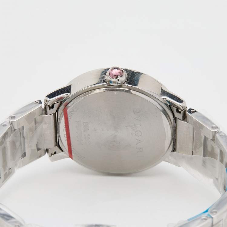 Pre Owned Bvlgari Mother of Pearl Diamond Stainless Steeel Bvlgari Bvlgari BBL33WSDS/12 Women's Wristwatch 33 mm
