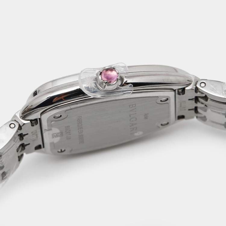 مملوكة مسبقًا Bvlgari Black Stainless Steel Diamond Serpenti Seduttori 103449 Women's Wristwatch 33 mm