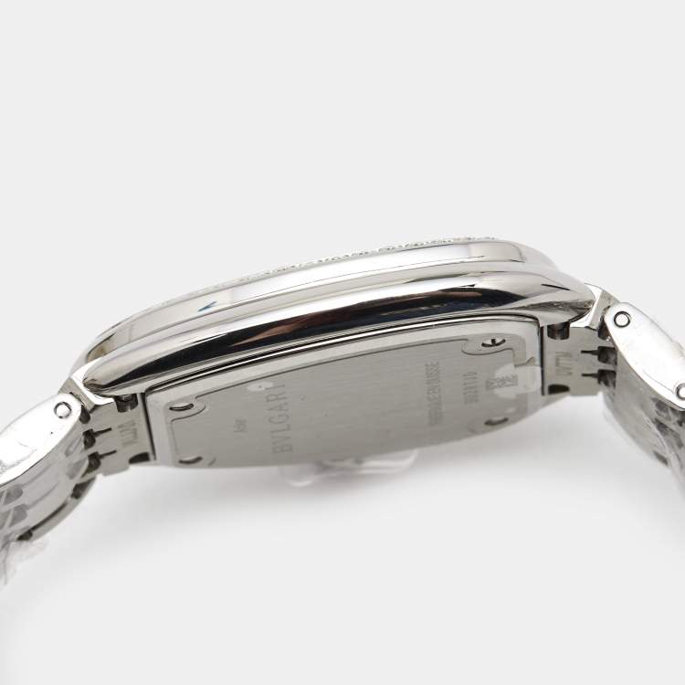 مملوكة مسبقًا Bvlgari Black Stainless Steel Diamond Serpenti Seduttori 103449 Women's Wristwatch 33 mm