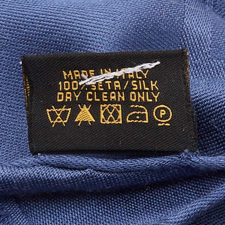 Pre Owned Bvlgari Blue Logomania Silk Stole