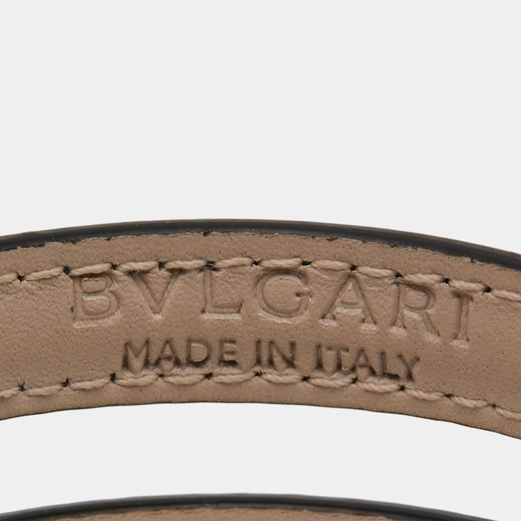 مملوكة مسبقًا Bvlgari Serpenti Forever Green Leather Enamel Gold Tone Double Head Wrap Bracelet
