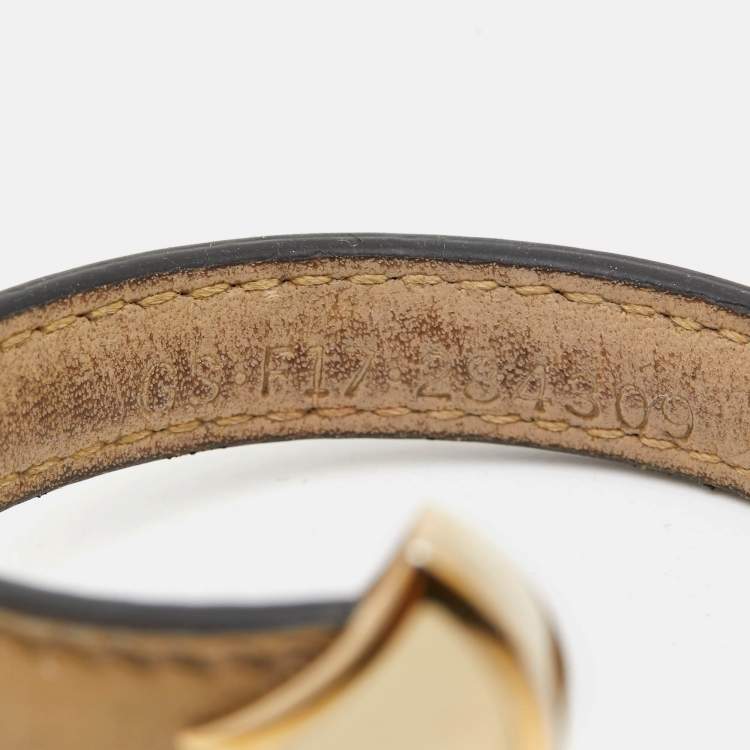Pre Owned Bvlgari Divas' Dream Enamel Leather Gold Tone Bracelet