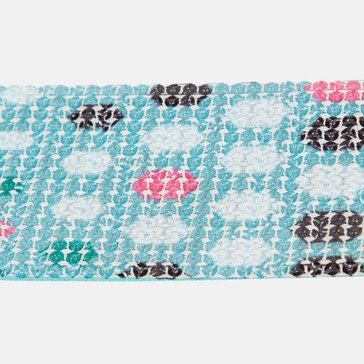Pre Owned Bvlgari Aqua Green Serpenti Sequin Embellished Silk Bandeau 