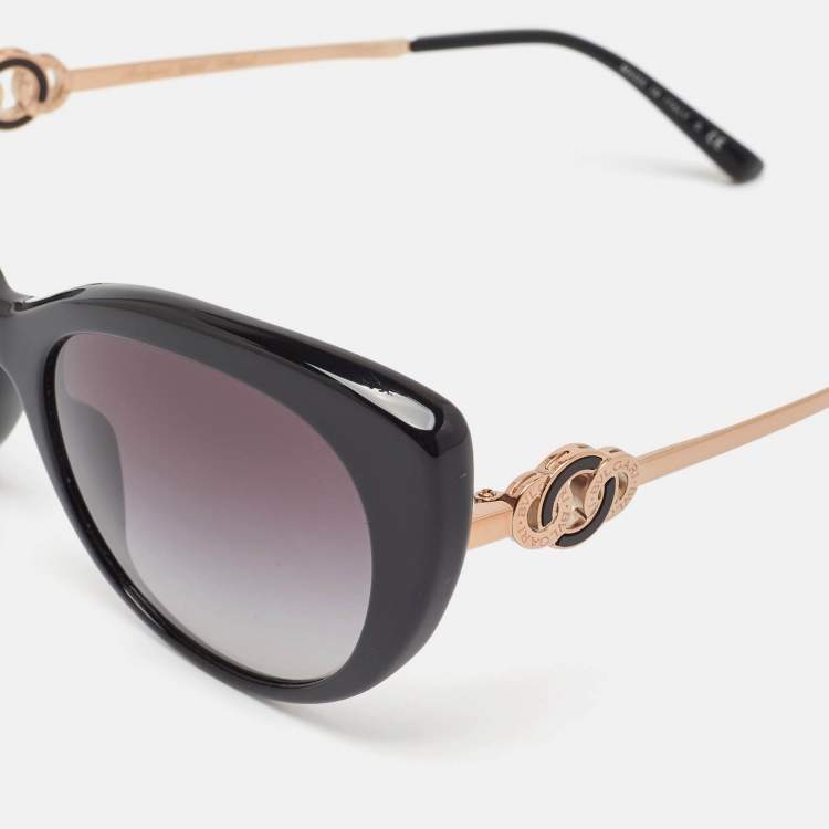 Pre Owned Bvlgari Black Gradient 8141-K Cat Eye Sunglasses