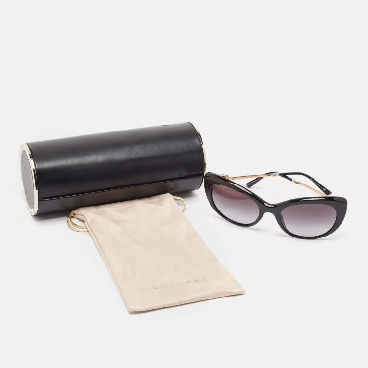 Pre Owned Bvlgari Black Gradient 8141-K Cat Eye Sunglasses